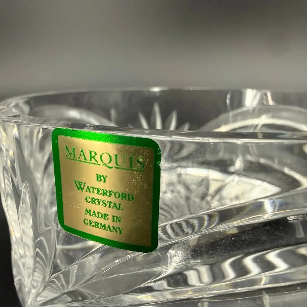 Marquis by Waterford Crystal glass Round Calais Box & Lid Hollywood Regency Glam